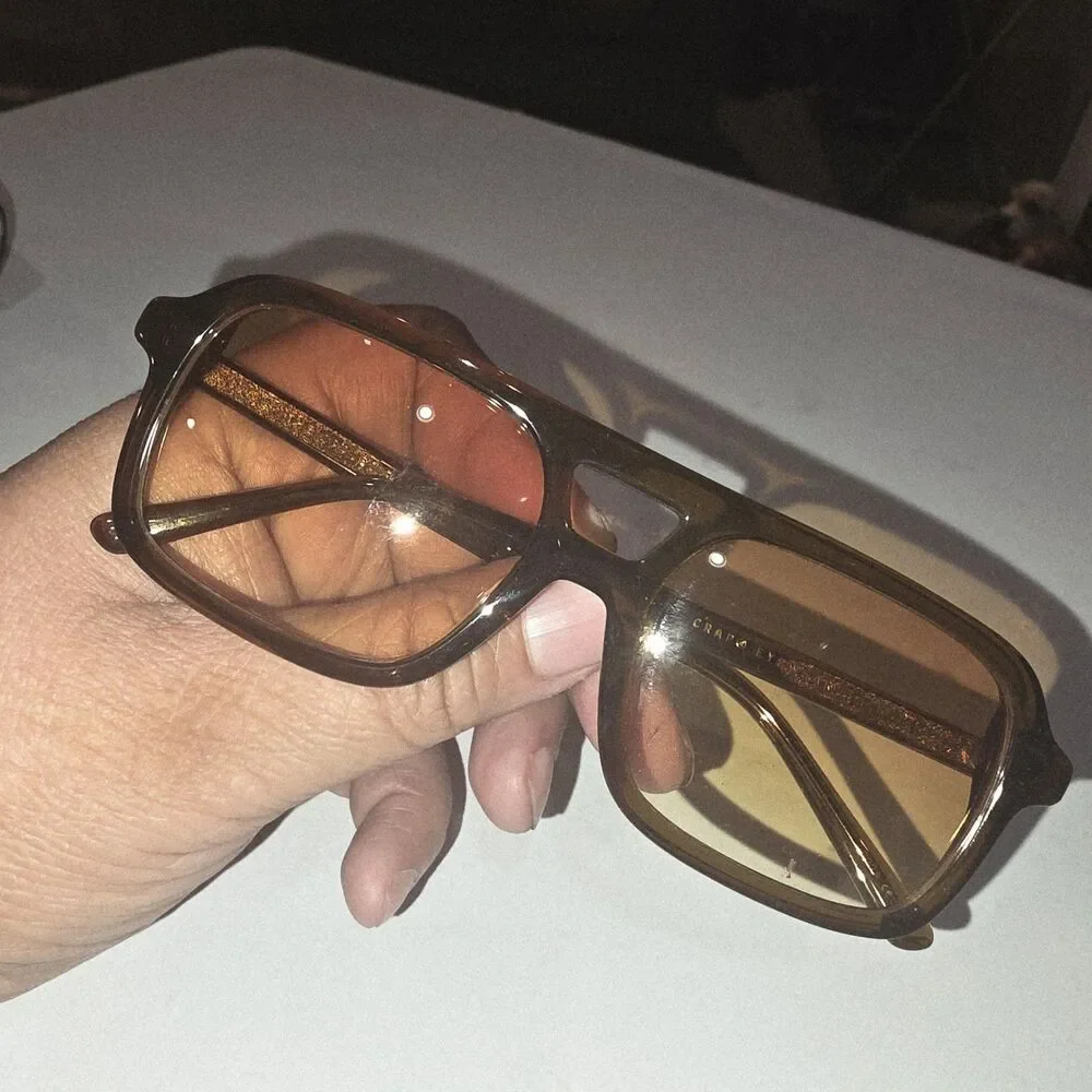 Crap Eyewear The Spaced Ranger Brown Logo Eyeglasses 53-18 & Blk Box Travel Case